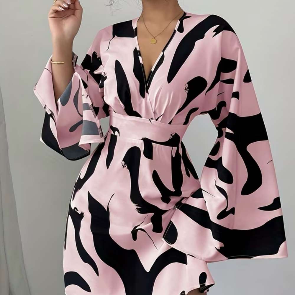 Pink and Black Dress